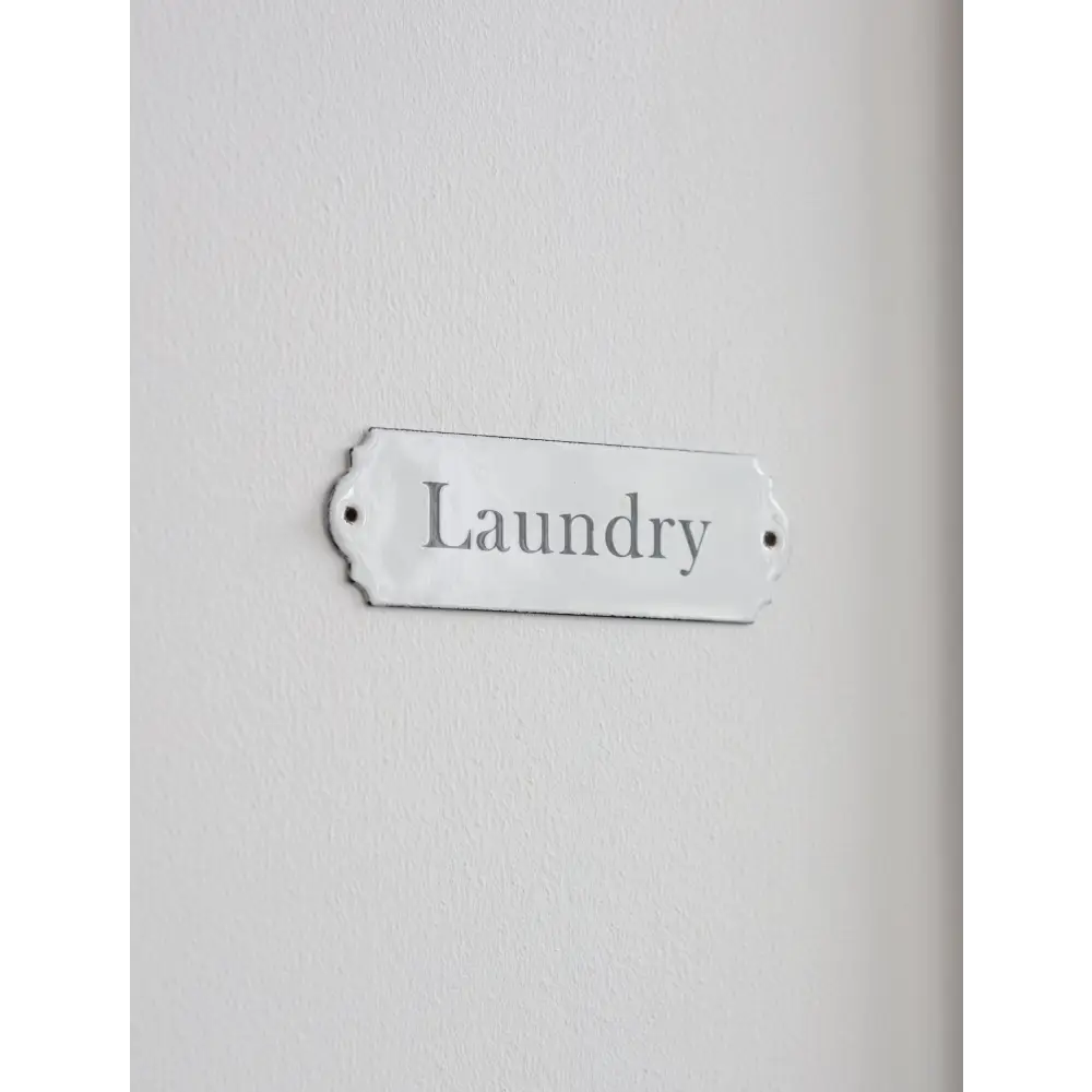 Enamel Laundry Sign White