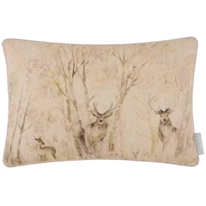Enchanted Forest Printed Piped Cushion Cream