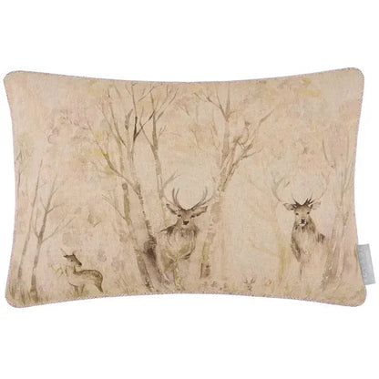 Enchanted Forest Printed Piped Cushion Cream