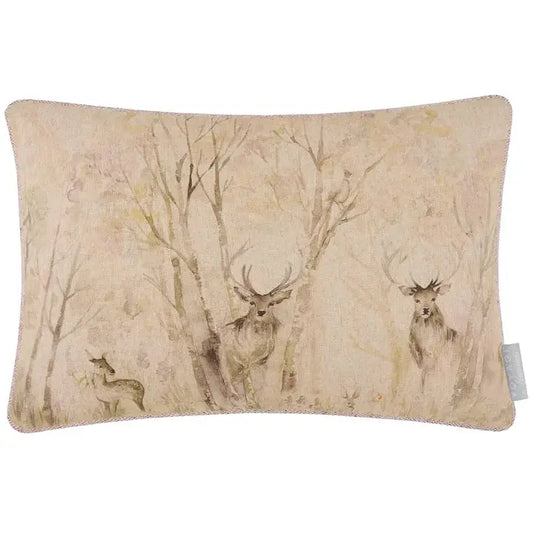 Enchanted Forest Printed Piped Cushion Cream