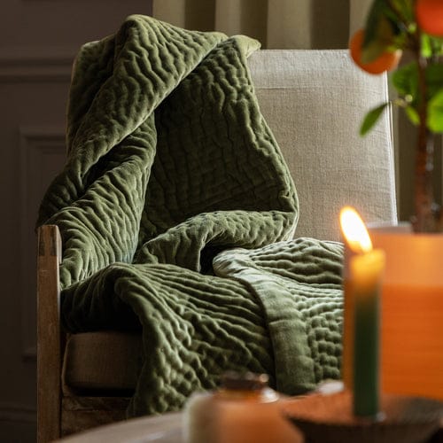 Haze Velvet Quilted Throw Sage image 0