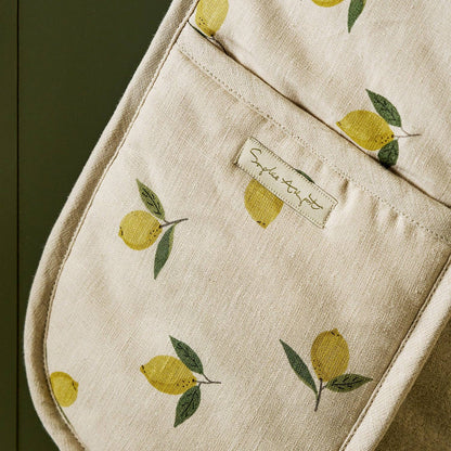 Lemons Linen Double Oven Glove