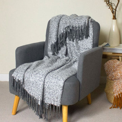 Weaver Herringbone Throw Grey image 1