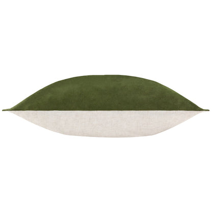 Merton Rectangular Velvet Cushion Olive Oil image 1