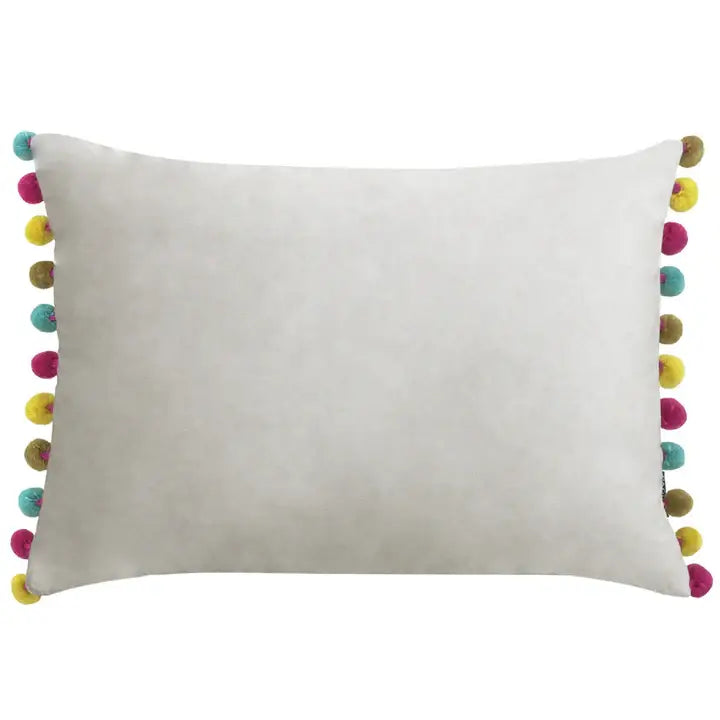 Fiesta Velvet Cushion Dove/Multicolour