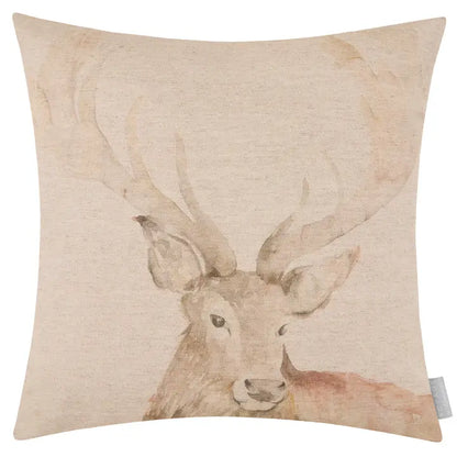 Gregor Stag Printed Cushion Natural