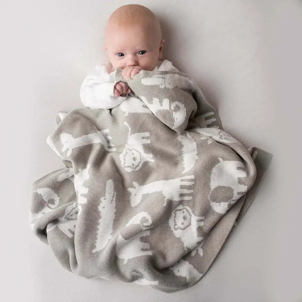 Grey and White Safari Blanket