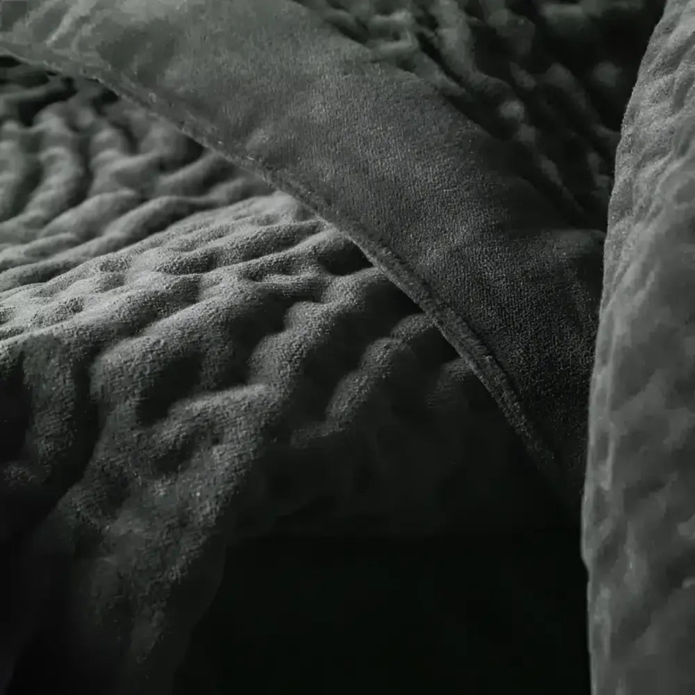 Haze Velvet Quilted Throw Steel image 1