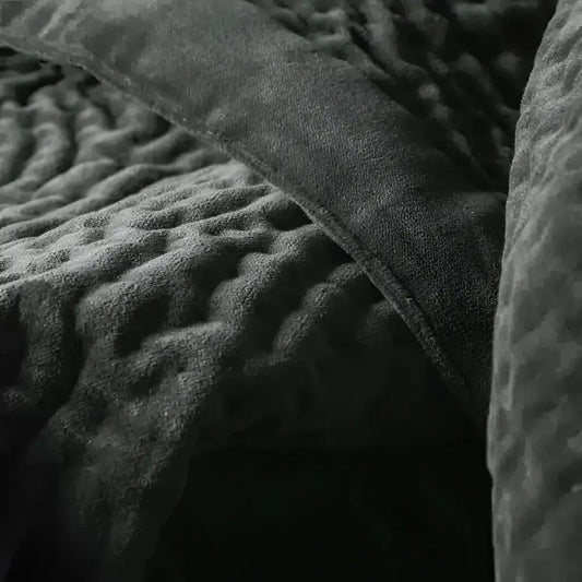 Haze Velvet Quilted Throw Steel image 1