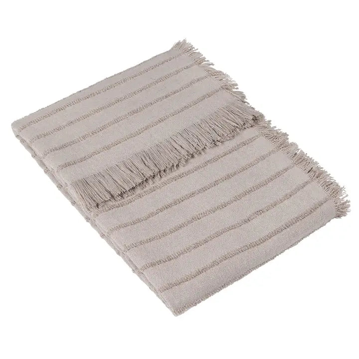 Hazie Woven Fringed Throw Griege image 0