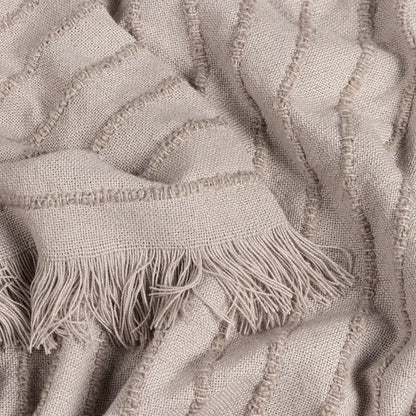 Hazie Woven Fringed Throw Griege image 2