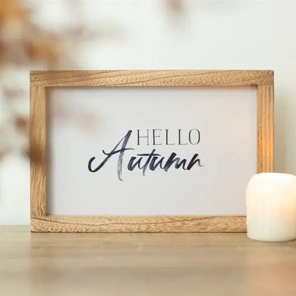 Hello Autumn Fall Wooden Frame Sign