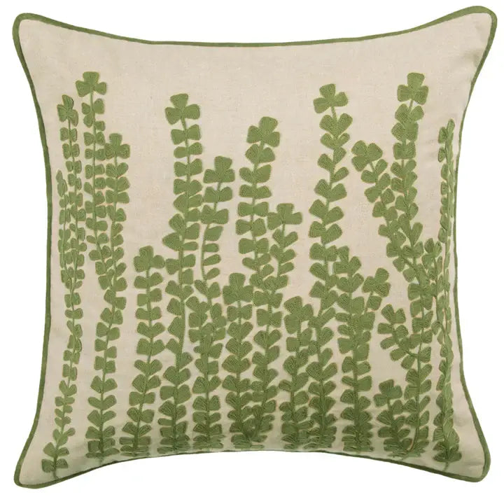 Herb Embroidered Cushion Sage