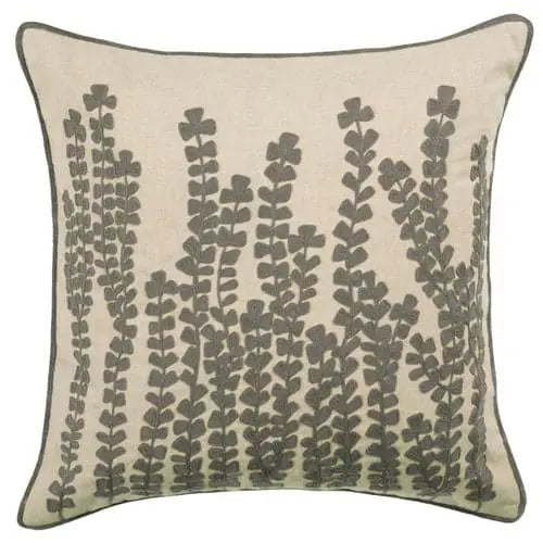 Herb Embroidered Cushion Steel image 0