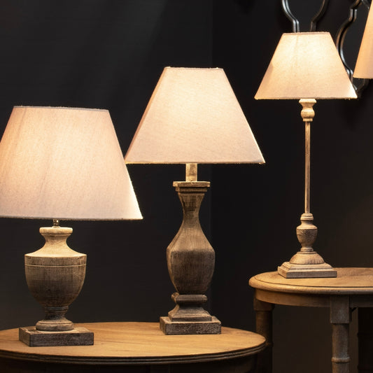 Incia Fluted Wooden Table Lamp
