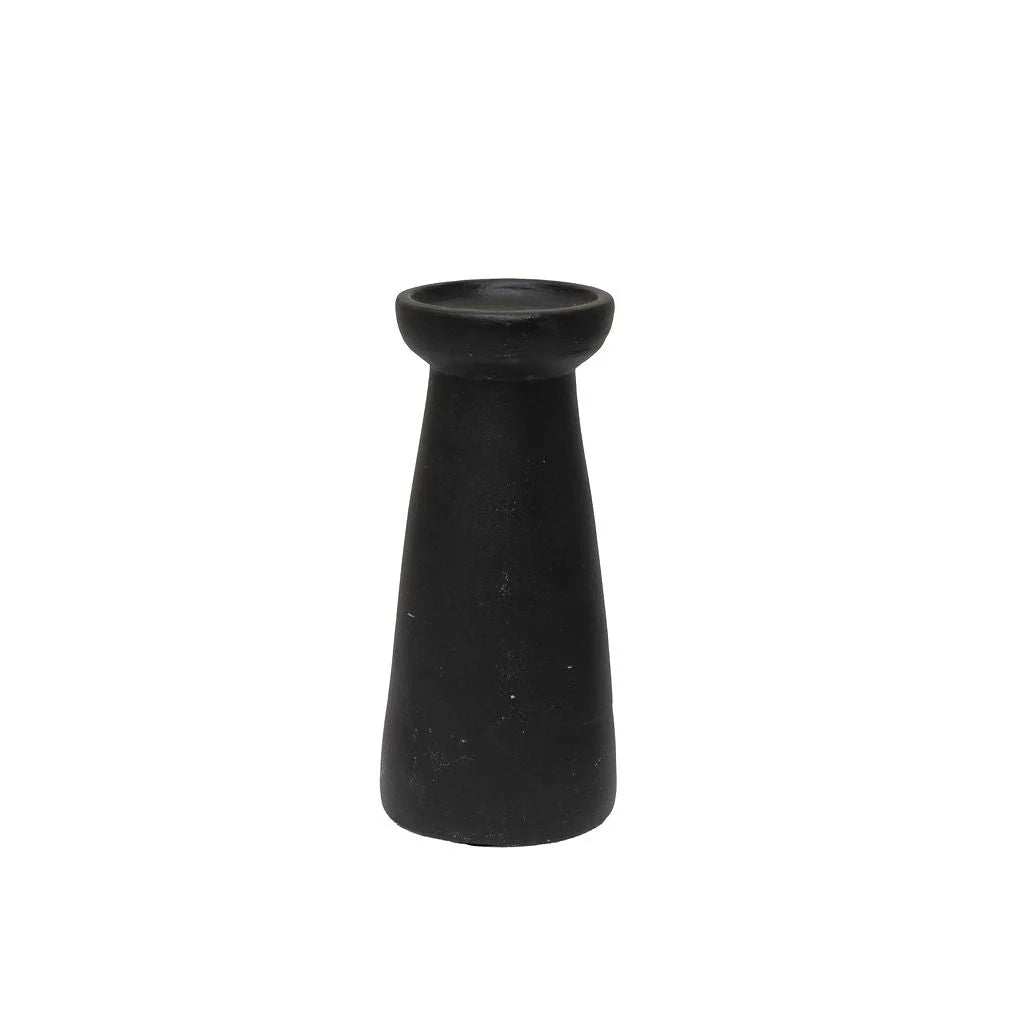 Irthing - Black Terracotta Chunky  Candle Holder