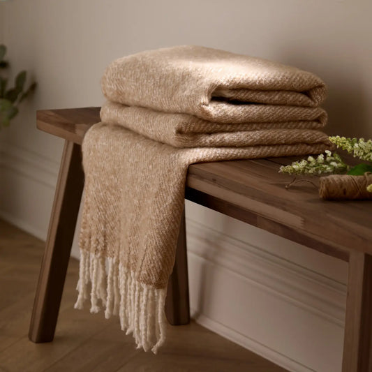Isla Woven Tasselled Throw Natural
