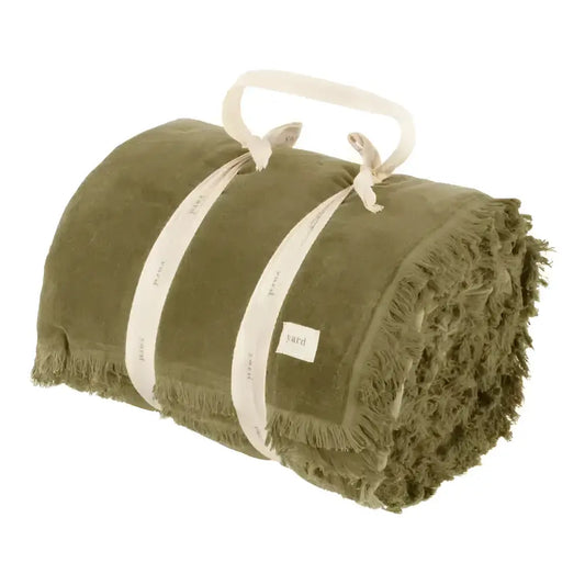 Jaye Cotton Velvet Filled Bedspread Moss image 0