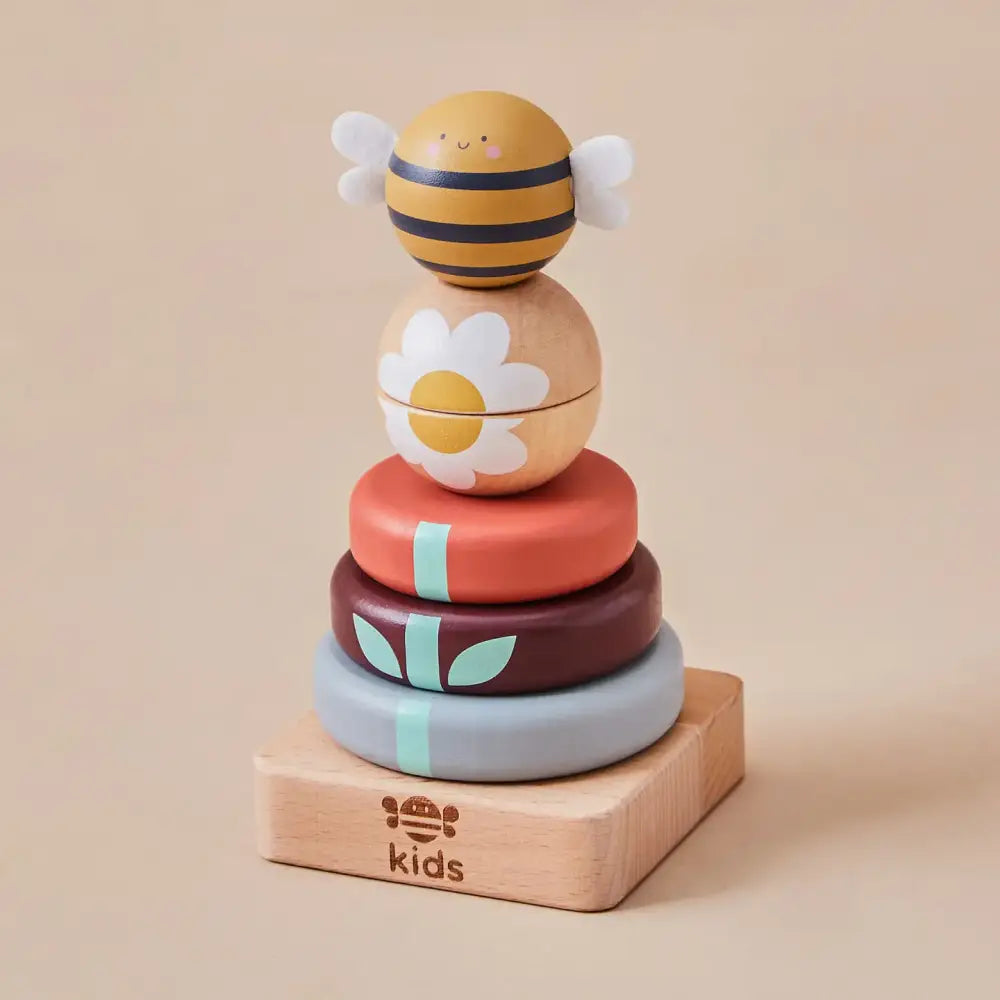 Just Bee Kids Wooden Bee Stacking Toy
