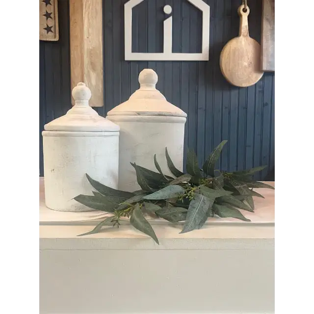 Large Antique White Cannister