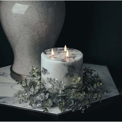 Large Frosted Eucalyptus Candle Wreath