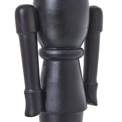 Large Minimalist Black Wooden Nutcracker Decoration