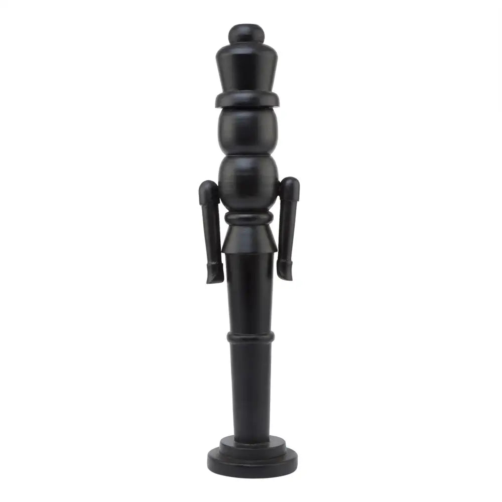 Large Minimalist Black Wooden Nutcracker Decoration