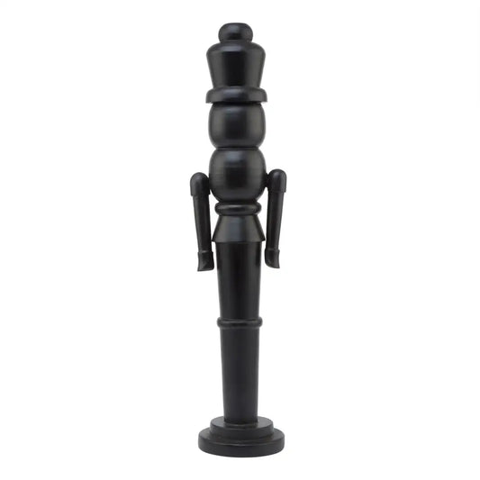 Large Minimalist Black Wooden Nutcracker Decoration