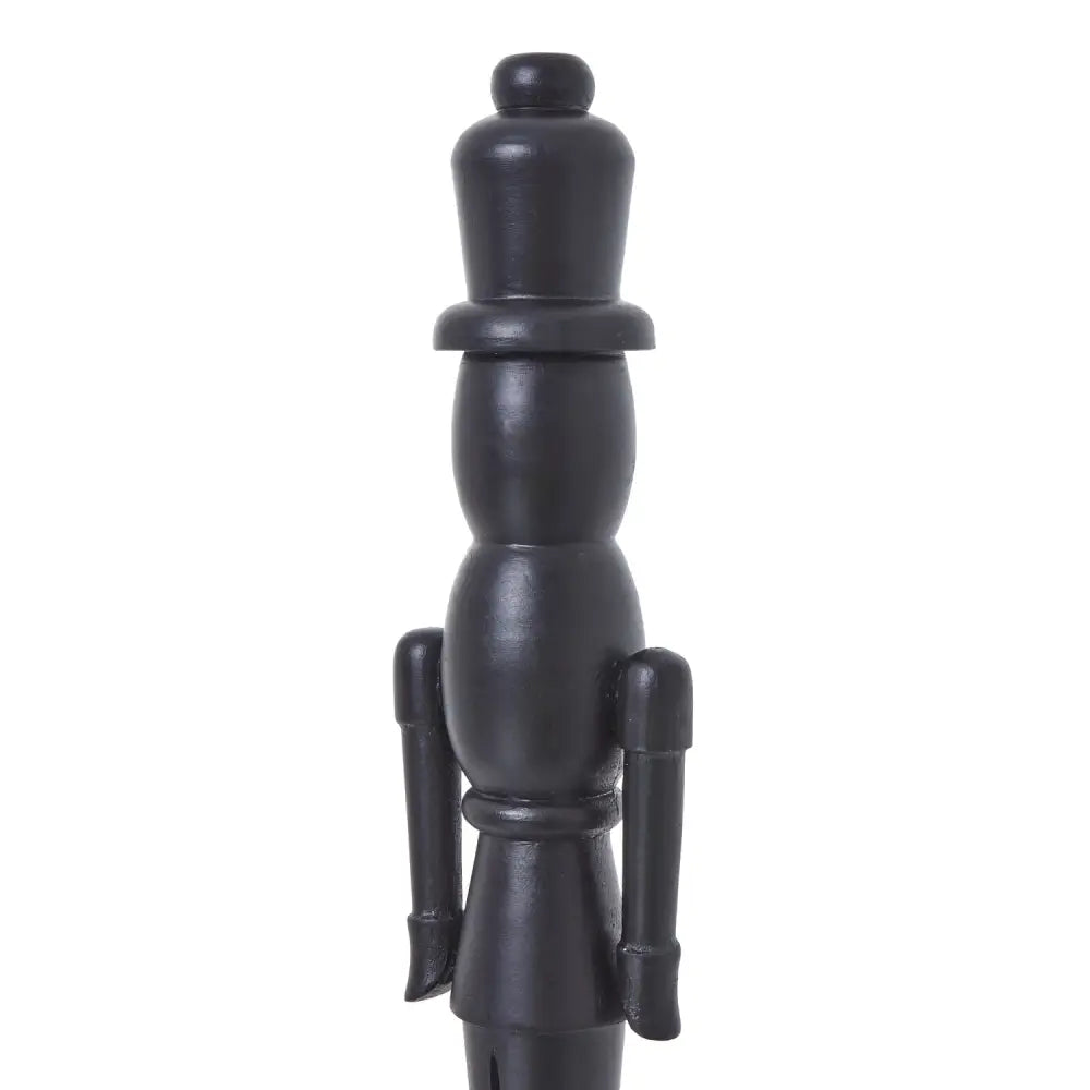 Large Minimalist Black Wooden Nutcracker Decoration