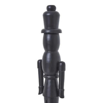 Large Minimalist Black Wooden Nutcracker Decoration