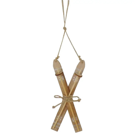 Large Natural Rustic Crossed Skis