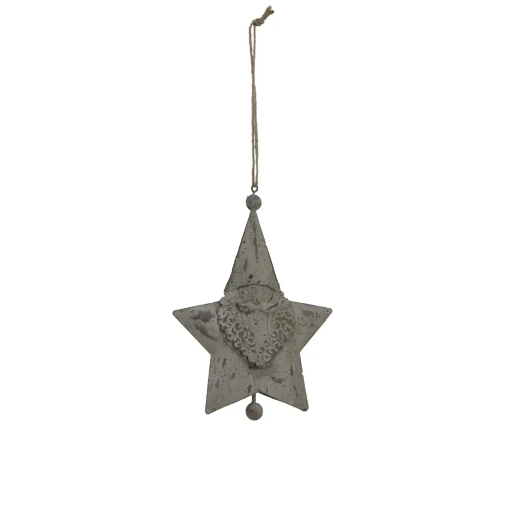 Large Rustic Hanging Santa Star