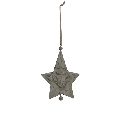 Large Rustic Hanging Santa Star
