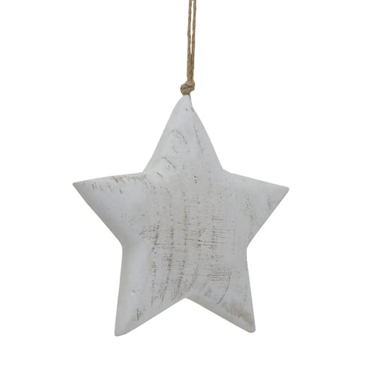 Large Whitewashed Rustic Hanging Star