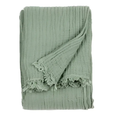 Lark Muslin Cotton Throw Eucalyptus image 1