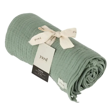 Lark Muslin Cotton Throw Eucalyptus image 0