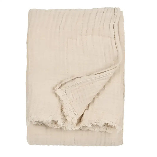 Lark Muslin Cotton Throw Natural image 1