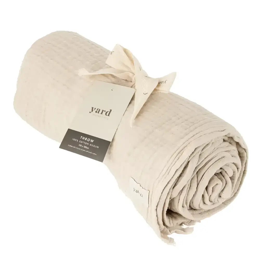 Lark Muslin Cotton Throw Natural image 0