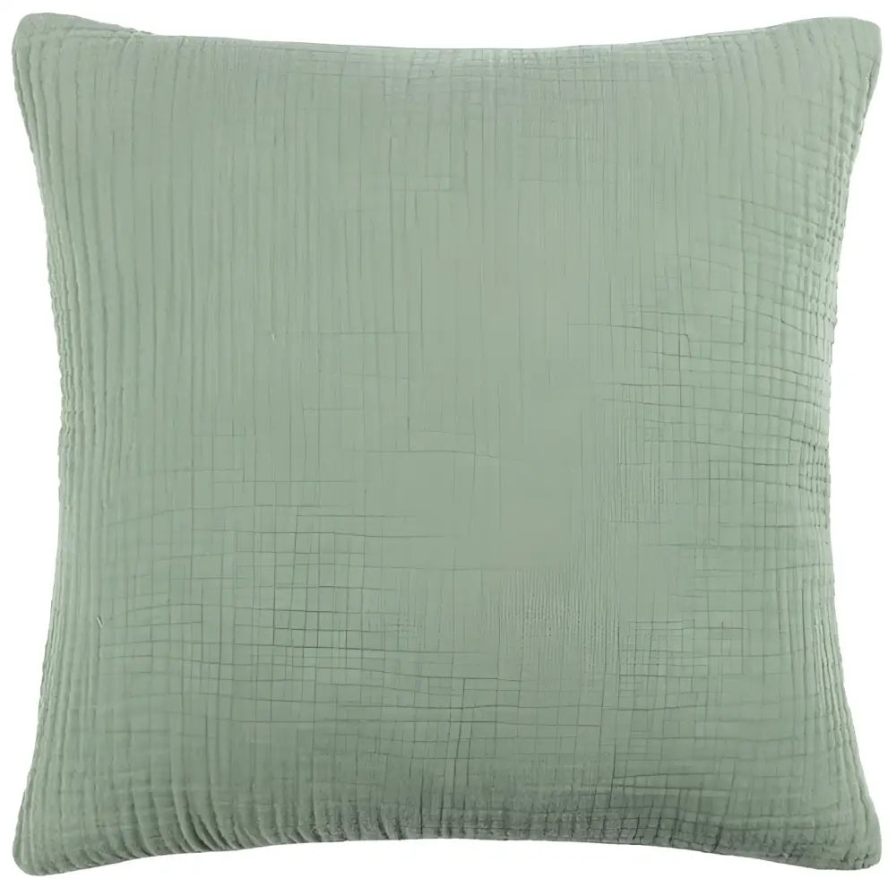 Lark Muslin Crinkle Cotton Cushion Eucalyptus image 0