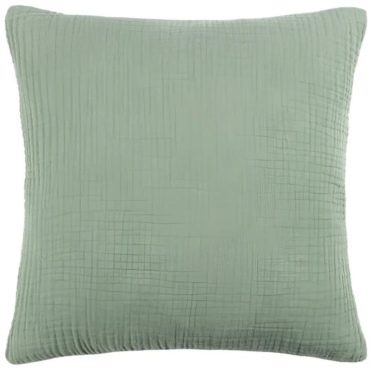 Lark Muslin Crinkle Cotton Cushion Eucalyptus image 0