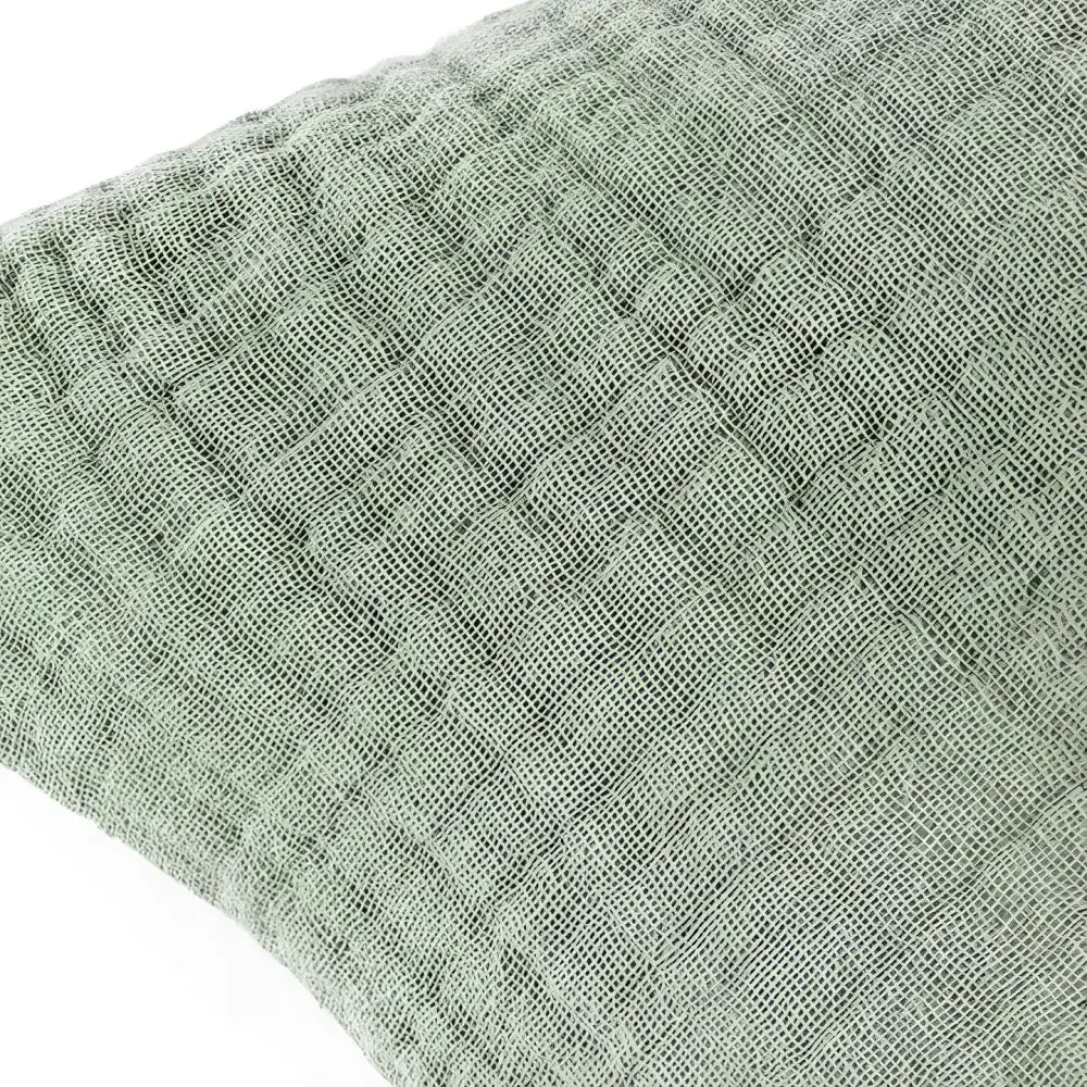 Lark Muslin Crinkle Cotton Cushion Eucalyptus image 3