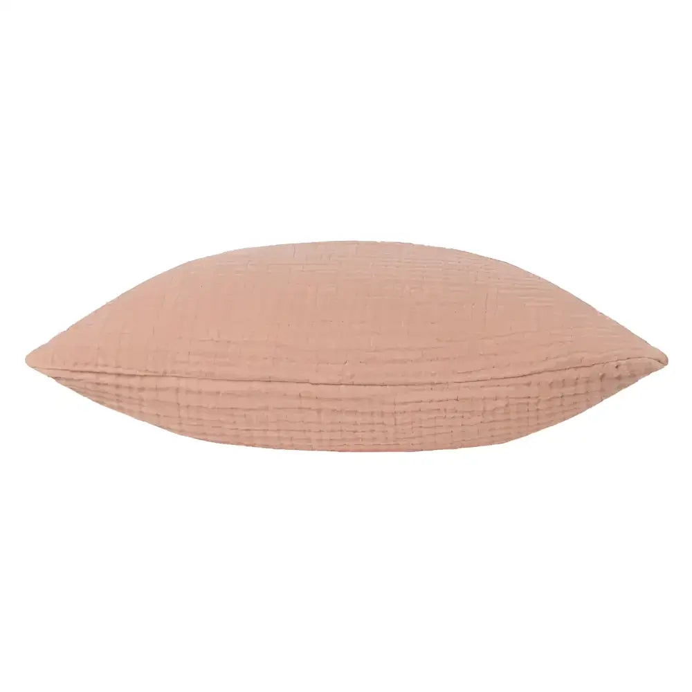 Lark Muslin Crinkle Cotton Cushion Pink Clay image 1