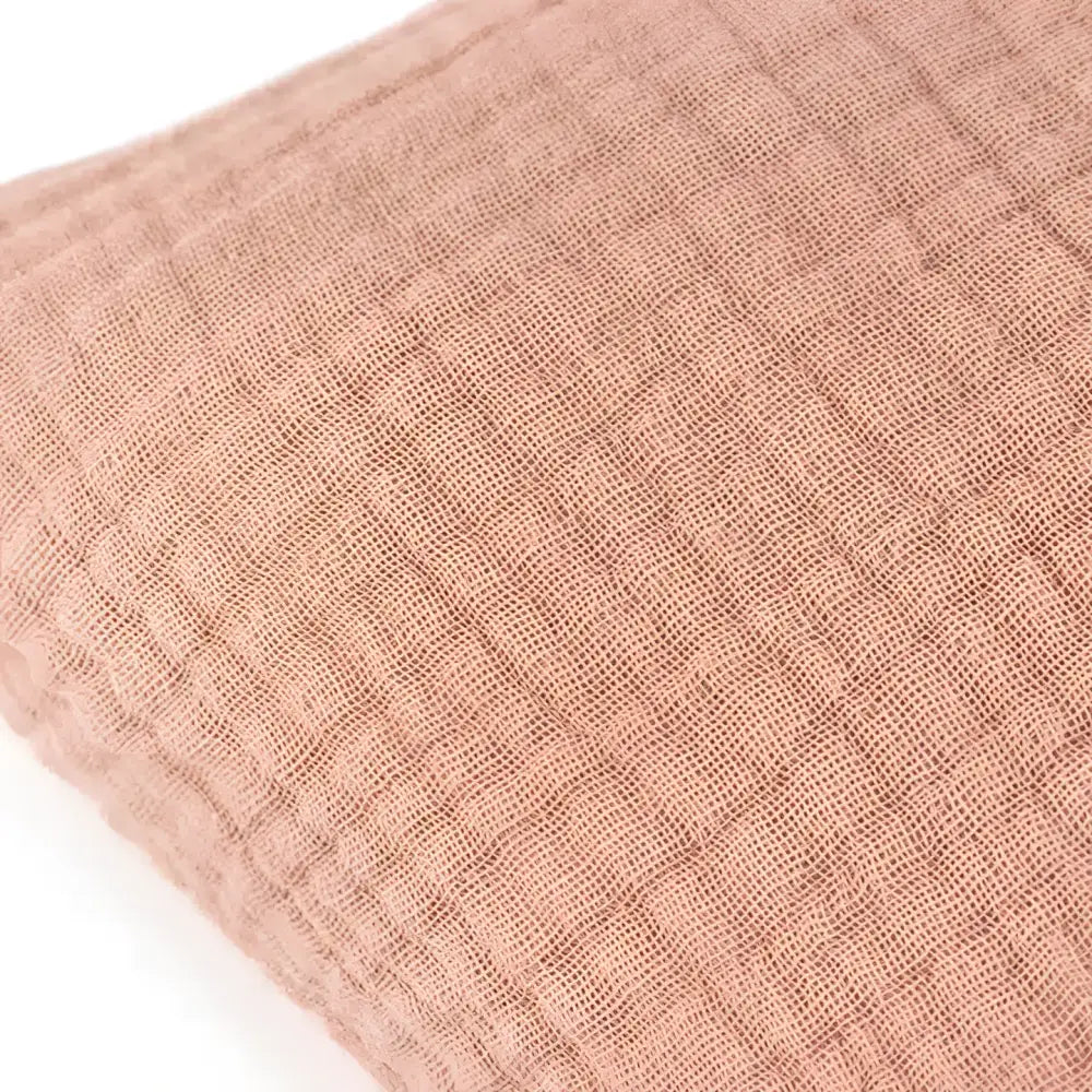 Lark Muslin Crinkle Cotton Cushion Pink Clay image 2