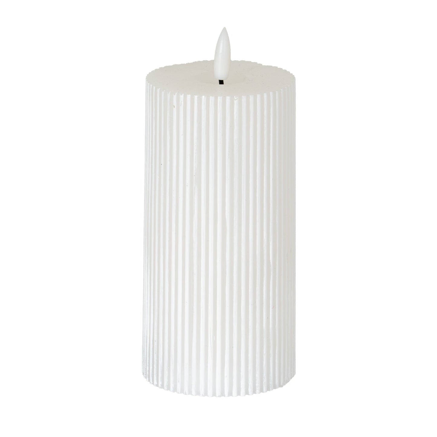 Luxe Collection Natural Glow 3x6 Textured Ribbed LED Candle