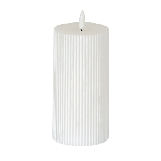 Luxe Collection Natural Glow 3x6 Textured Ribbed LED Candle