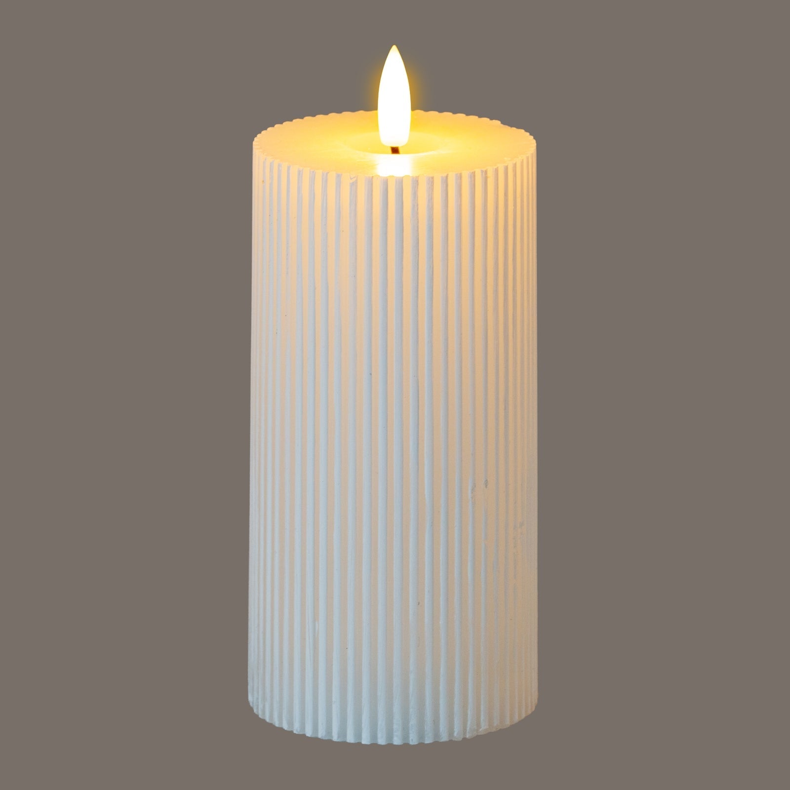 Luxe Collection Natural Glow 3x6 Textured Ribbed LED Candle