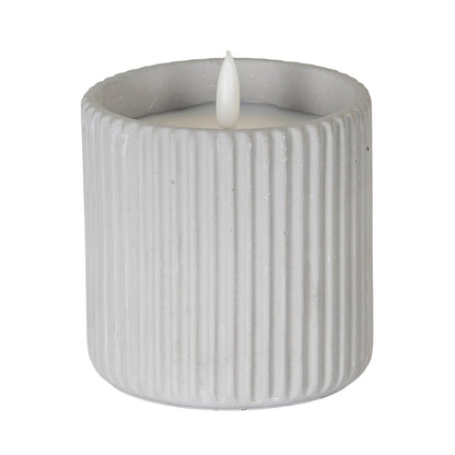 Luxe Collection Natural Glow Chalk Ribbed Large Led Candle