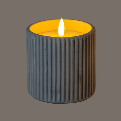 Luxe Collection Natural Glow Chalk Ribbed Large Led Candle