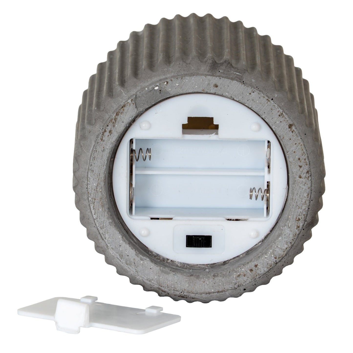 Luxe Collection Natural Glow Grey Ribbed Large Led Candle