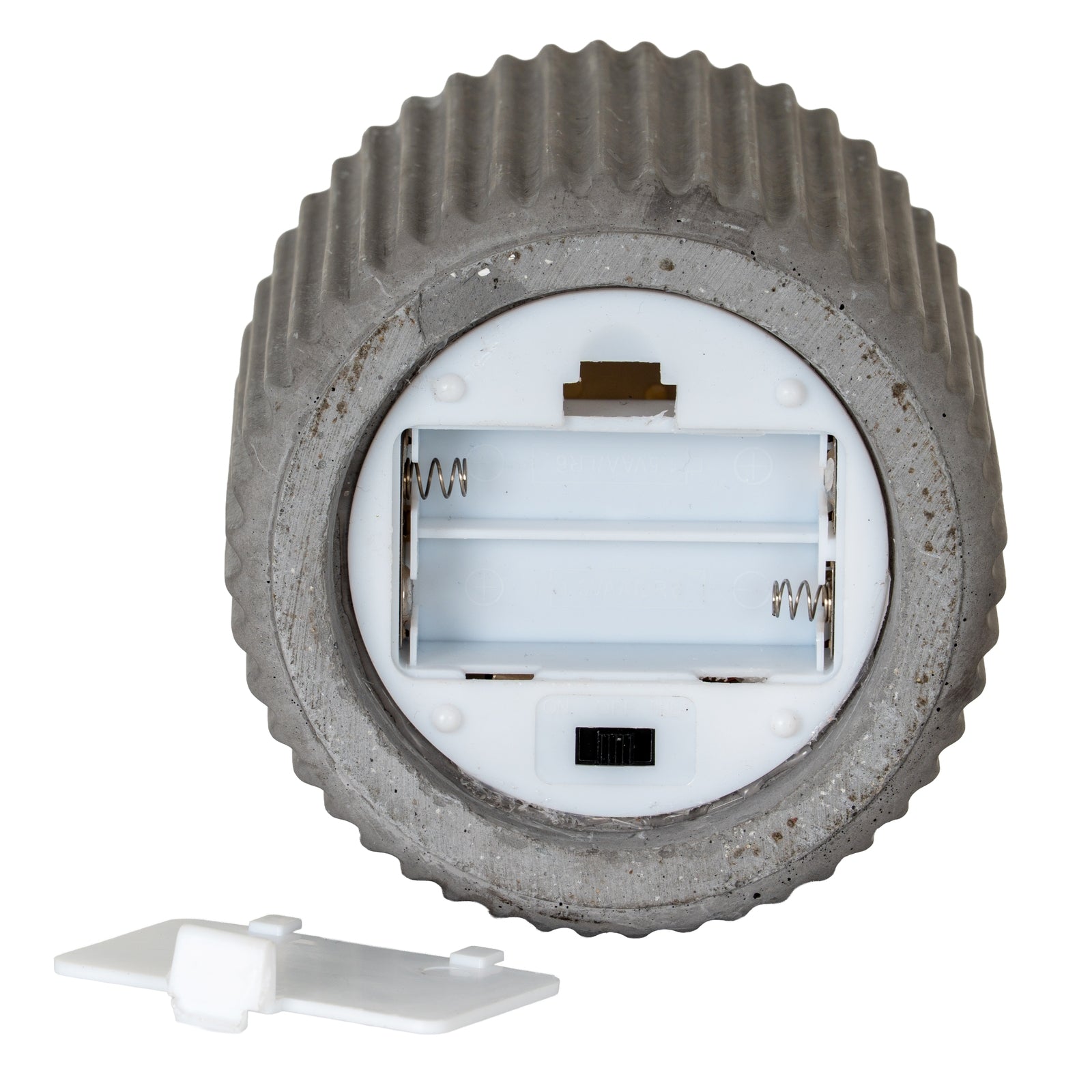 Luxe Collection Natural Glow Grey Ribbed Large Led Candle